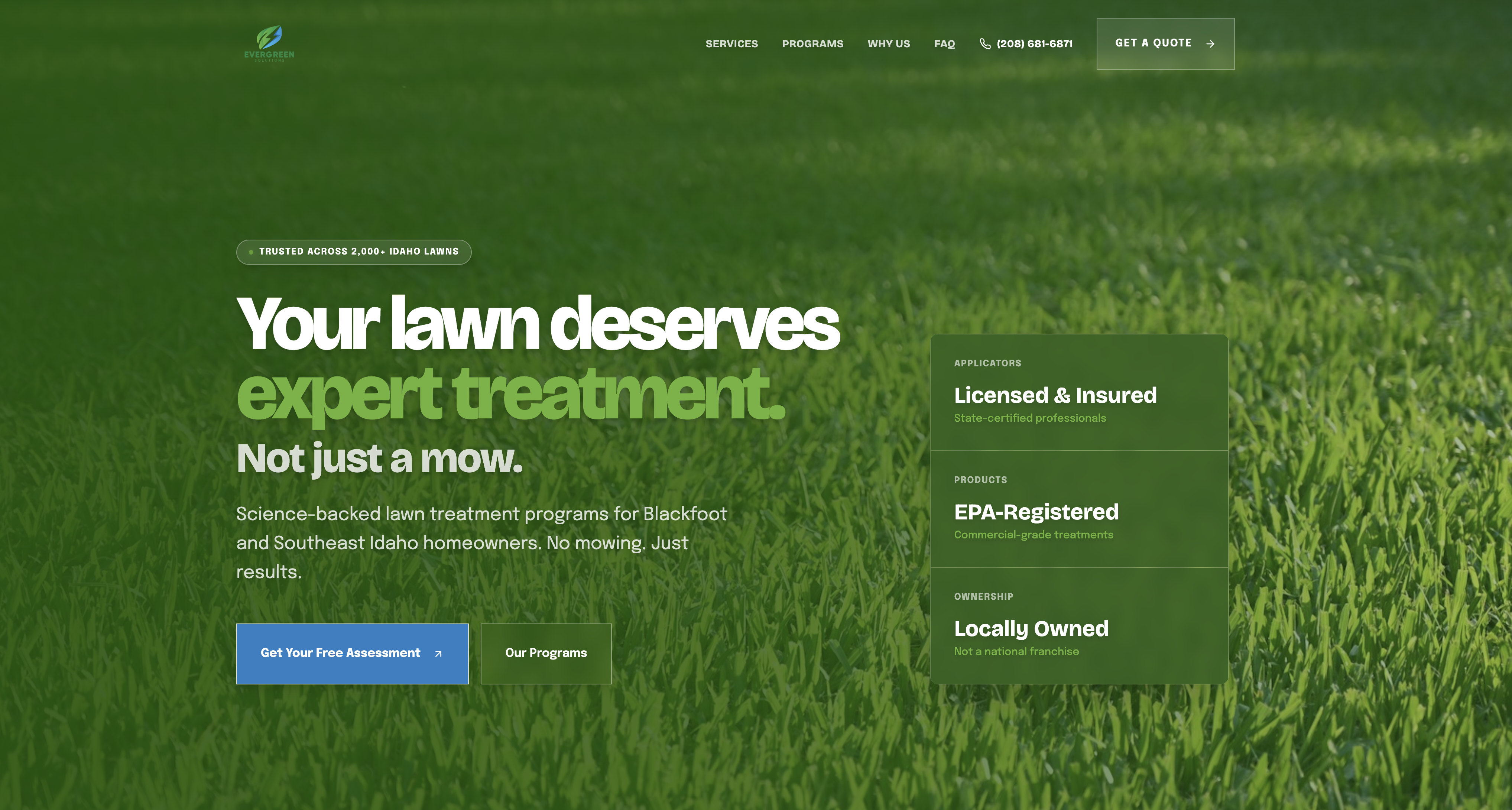 Landscaping website mockup